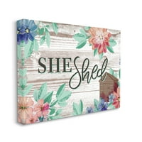 Stupell Industries Shed tipografija Rustic Country Floral Sign, 30, Designed by Jennifer Ellory