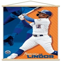 New York Mets-Francisco Lindor zidni Poster sa magnetnim okvirom, 22.375 34