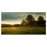 Designart 'Beautiful Sunrise in the farm' Landscape Canvas Art Print