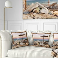 Designart Framed Effect Beach Seating - jastuk za bacanje na obalu mora-18x18