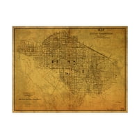 Red Atlas Designs 'DC Kanalizacija Karta 1885' Platno Art