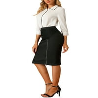 Jedinstvene povoljne ženske čipke sa prorezom visokog struka ispod koljena elegantne radne suknje