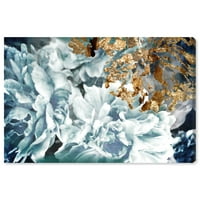 Runway Avenue Floral and Botanical Wall Art Canvas Prints 'Dos Gardenias Light Turquoise' Florals-Blue, White