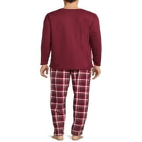 Isotoner muški termo Top i Micro Fleece set pantalona za spavanje, veličine S-2XL