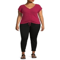 No Boundaries ' Plus Size Ruched Front Top