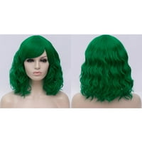 Unique Bargains perike za ljudsku kosu za žene Lady 14 zelena kovrčava kapa za periku pahuljasta kovrčava
