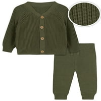 Moderni trenuci Gerber Baby Boy ili Girl Unise pleteni džemper i Jogger Outfit Set, komad, veličine 0 3-mjeseci