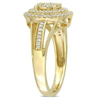 Miabella ženski karat T. W. dijamant 10kt klaster žutog zlata Halo podijeljeni prsten