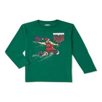 Holiday Time Boys Dugi Rukav Božić T-Shirt, Veličine 4-18