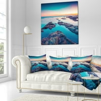 Designart Blue Sicily Island - jastuk za bacanje fotografije morskog pejzaža - 18x18