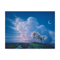 Zaštitni znak likovne umjetnosti' Rainbow Unicorn ' platno Art Kirk Reinert