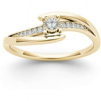 Carat T. W. Diamond Criss-Cross klaster klastera 10kt zaručnički prsten od žutog zlata