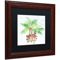 Zaštitni znak Likovna umjetnost Božić Palme Umjetnost platna Lisa Powell Braun, crni mat, drveni okvir