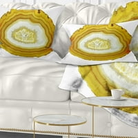 Designart Žuti ahat sa geološkim kristalom - apstraktni jastuk za bacanje - 12x20