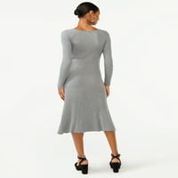 Scoop ženska Midi džemper haljina sa Twist vratom