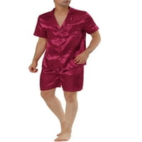 Jedinstvene ponude muške ljetne satenske pidžame kompleti kratkih rukava Noćna odjeća za spavanje