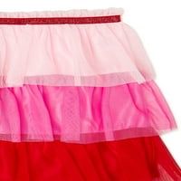 Grafička majica i suknja za Valentinovo za djevojčice, 2-dijelni komplet odjeće, veličine 4-18