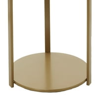 DecMode 17 20 Bronzana metalna polica akcentni sto sa zasjenjenim staklenim vrhom, 1-komad