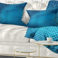 Designart Valoviti plavi bodljikavi dizajn - apstraktni jastuk za bacanje - 12x20