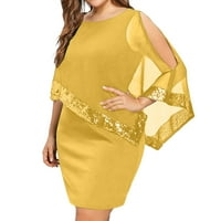 Šifon Šifon asimetrični ramena prekrivača bez kaiševe plus veličina hladnih žena Ženska haljina Ljetna haljina
