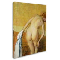 Zaštitni znak Likovna umjetnost' Femme Prennant au Bain ' platnena Umjetnost Edgara Degasa