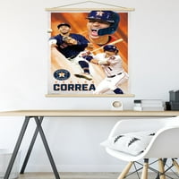 Houston Astros - zidni Poster Carlos Correa sa drvenim magnetnim okvirom, 22.375 34