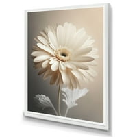 Designart Bijeli Gerbera Cvijet I Platnena Zidna Umjetnost