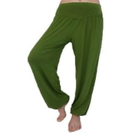 Čvrsta boja za žene za žene High Struk meka modalna pantalona Ležerne prilike labave joge Workout cvjetovi