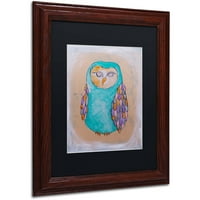 Zaštitni znak Likovna umjetnost' Owl II ' platno Art Nicole Dietz, crni mat, drveni okvir