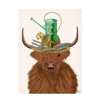 Fab Funky' Highland krava i vrtlari šešir ' platno Art