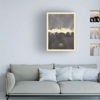 Michael Tompsett 'Cadiz Spain Skyline Grey' Canvas Art