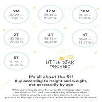 Little Star Organic toddler Girl 4PK hlače za višekratnu upotrebu za pranje, Veličina 12m - 4T