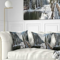 Designart zimska jutarnja Panorama - jastuk za bacanje pejzažne fotografije-18x18