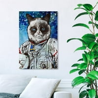 Wynwood Studio životinje zid Art platno grafike 'kapetan Grumpy' mačke i mačići-bijela , plava