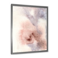 Designart' Pastel Abstract sa ružičasto plavom bež i crvenim tačkama ' moderni uokvireni umjetnički Print