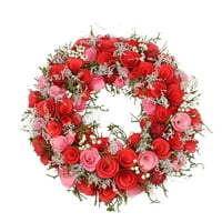 Northlight 12 ružičasto i crveno cvijeće bijele bobice i grančica vještački opružni cvjetni vijenac