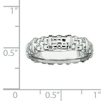 Sterling srebrni rodijumski prsten