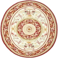 Chelsea Patton cvjetna prostirka vunene vune, bjelokosti Burgundy, 4'6 6'6 ovalni