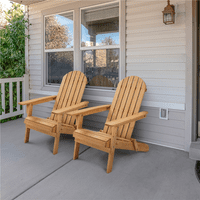 Smile Mart sklopiva stolica od punog drveta Adirondack otporna na vremenske uslove za terasu, smeđu