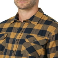 Wrangler® muška i velika Muška duga rukava opuštenog kroja brušena Flanelska košulja, veličine s-5XL