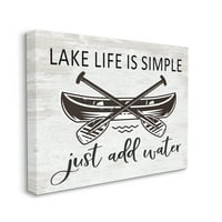 Stupell Industries Lake Life Kanu Rustikalna tipografija kabine grafička Umjetnička galerija umotana platnena