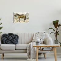 Stupell Rural Brown Horse Country Scene Životinje & Insekti Painting Zidna Ploča Neuramljena Umjetnost Print