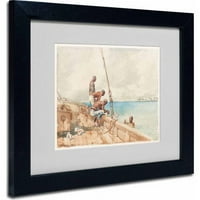 Zaštitni znak Likovna umjetnost Conch Divers 1885 Umjetnost platna Winslow Homera, crni okvir