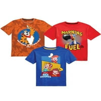 Kellogg's Cereal Boys Frosted Flakes, riža Krispies and Fruit Loops Graphic T-Shirt Pack, veličine 4-18
