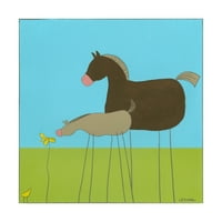 Zaštitni znak likovne umjetnosti 'stick leg Horse II Dječija umjetnost' Umjetnost na platnu do juna Erica Vess