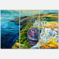 Designart 'the Blue Ocean By Rocky Cliffs II' Nautical & Coastal Canvas Wall Art Print