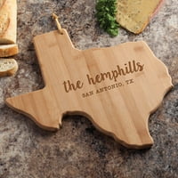 Država Teksas personalizirana ploča za rezanje i posluživanje bambusa