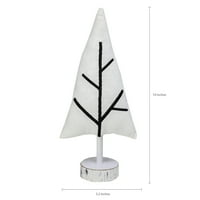 Holiday Time Fabric bijelo drvo sa crnim šavovima Božić stol dekor, 10 H