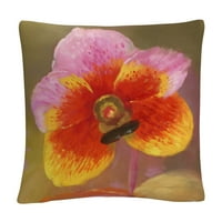 Cvjetne Botaničke Latice Narandžasto-Ružičaste Orhideje Masters Fine Art Dekorativni Jastuk Za Bacanje