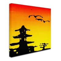 Zaštitni znak Likovna umjetnost Pagoda Sunset umjetnost na platnu Rodericka Stevensa